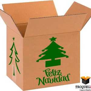 Caja de cartón Navideña Modelo B Kraft 